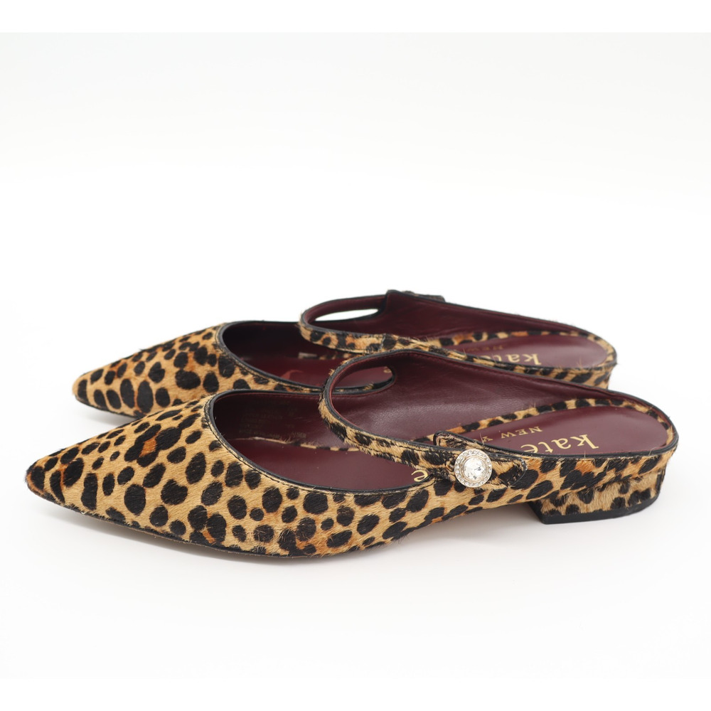Kate Spade Leopard Print Pointed Toe Slingback Flats - Brown - Picture 2 of 12